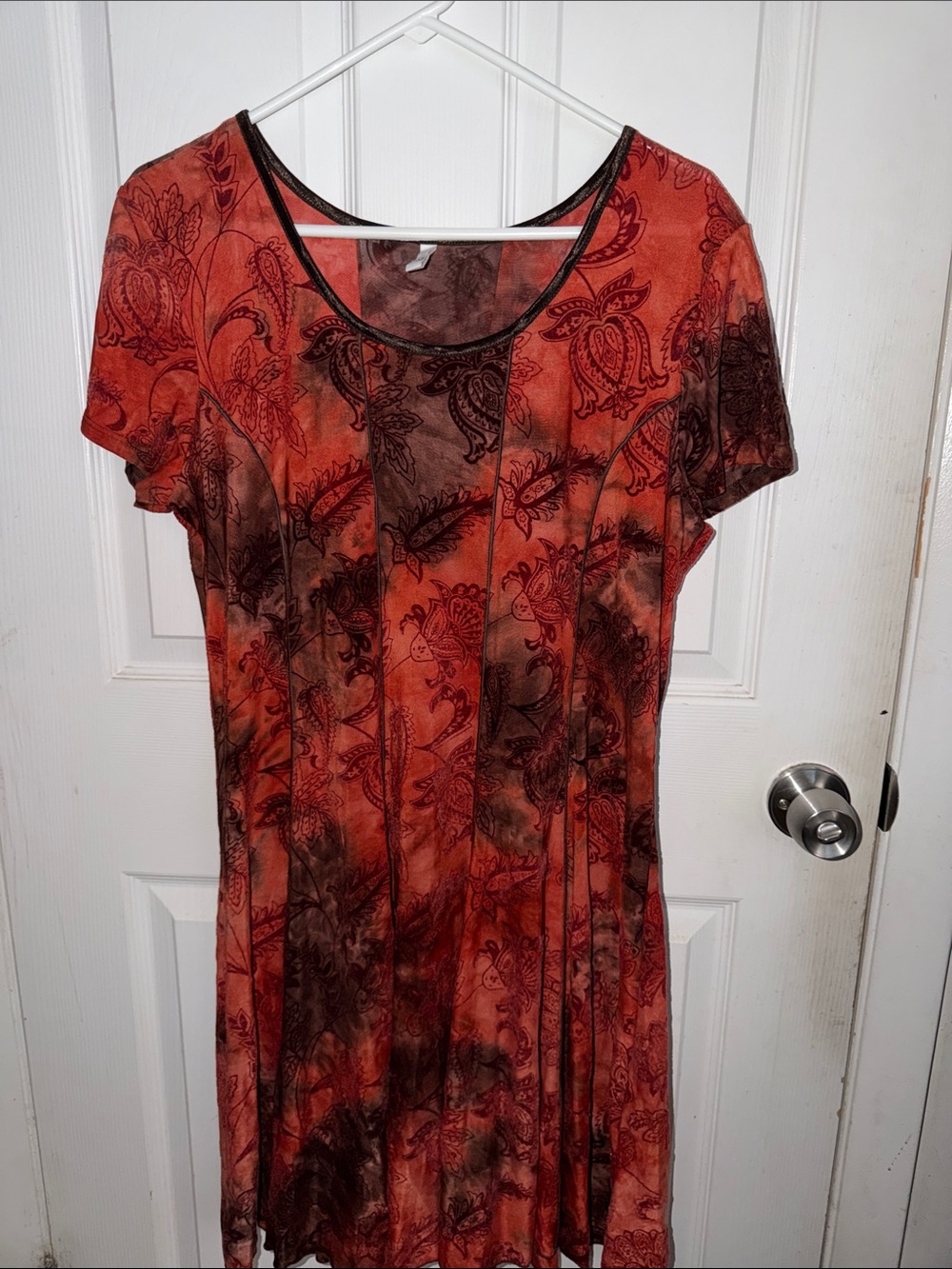 Sami & Jo Rust and Brown Scoop Neck Short Sleeve Tunic